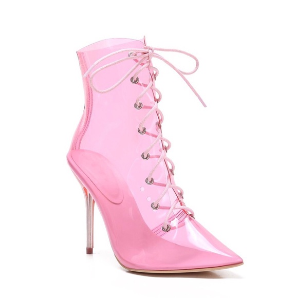 pink clear booties